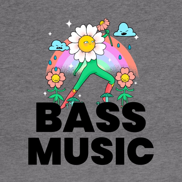 BASS MUSIC  - Flower (black) by DISCOTHREADZ 